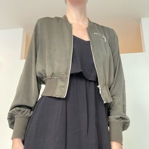 Crop bomber jacket